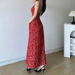 Vintage Blossom Print Spaghetti Strap Dress