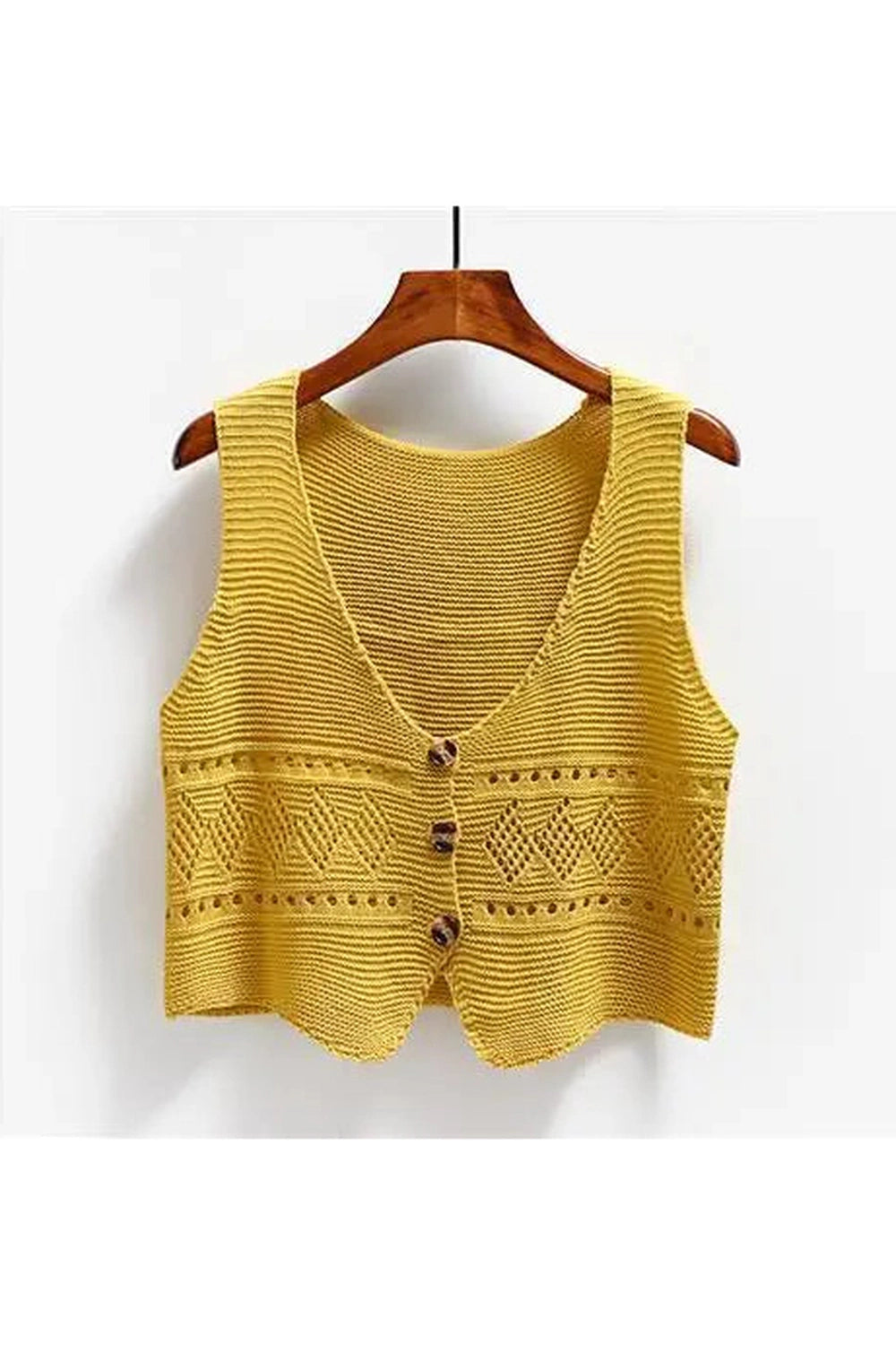 Cottagecore Crochet Button-Up Vest cottagecoreclothes