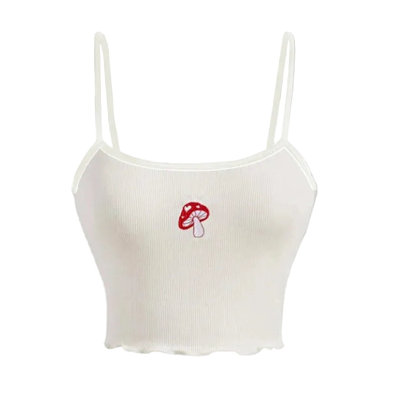 Fairycore Mushroom Crop Tank Top