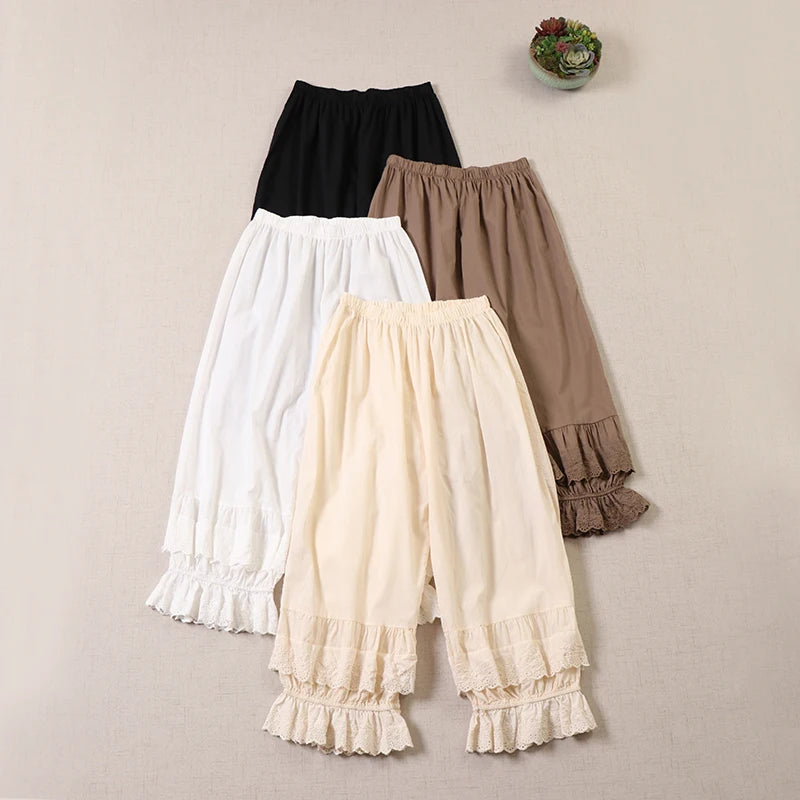 Mori Girl Ruffle Cropped Trousers