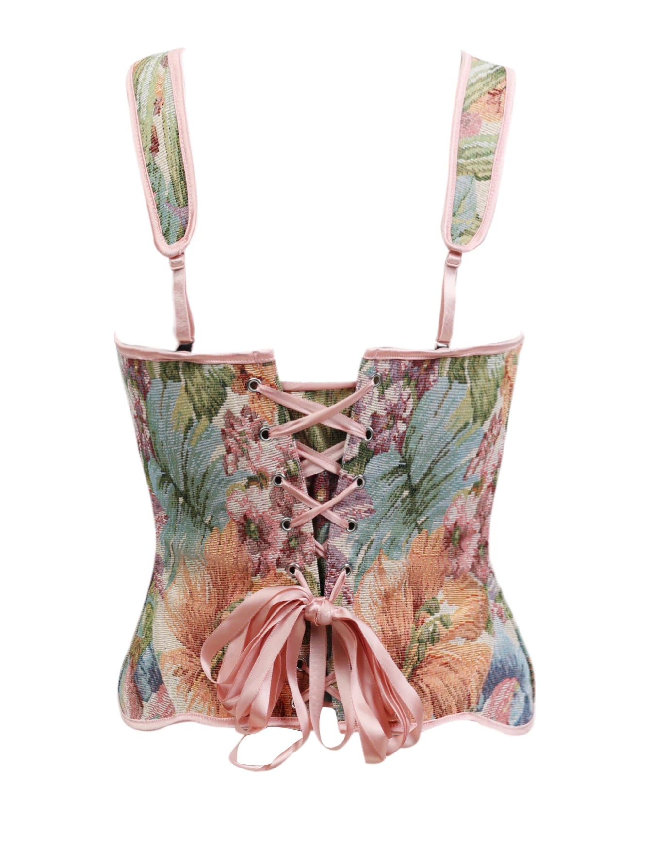 Vintage Aesthetic Tapestry Garden Corset Top