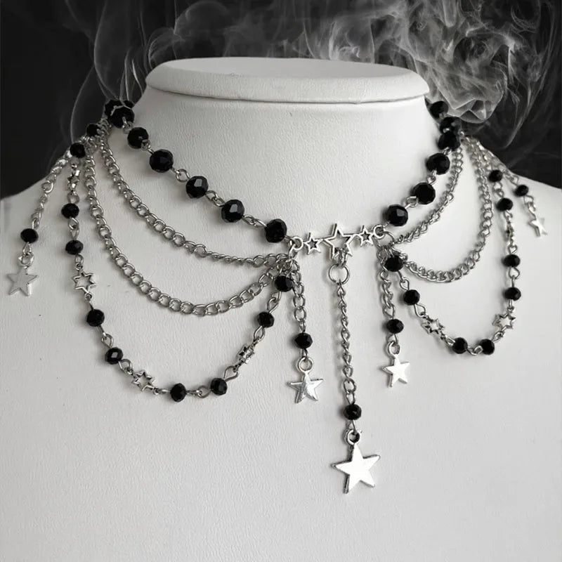 Dark Star Cascade Chain Necklace