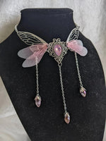 Fairycore Crystal Winged Pendant Necklace