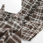 Dark Academia Plaid Corset Top