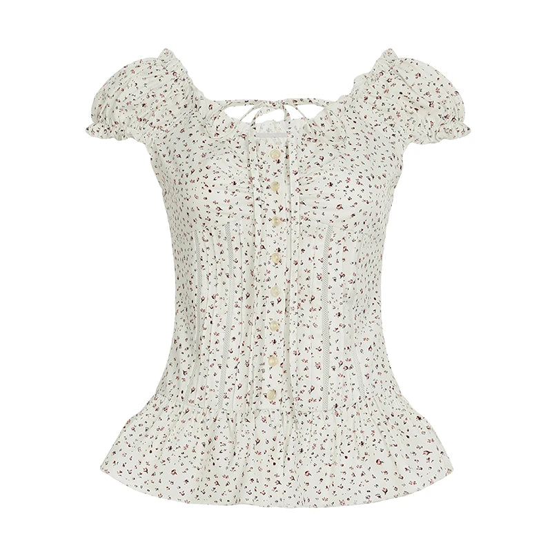 Antique Rose Lace Corset Shirt