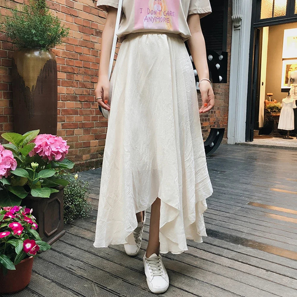 Bohemian Linen Long Skirt