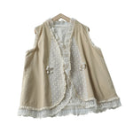 Mori Girl Embroidered Layered Lace Vest