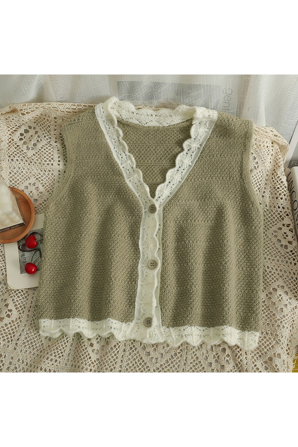 Mori Girl Autumn Lace Vest