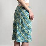 Retro Plaid Slip Skirt
