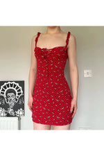 Red Floral Mini Dress