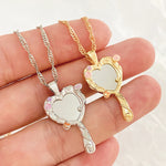 Fairycore Heart Mirror Pendant Necklace