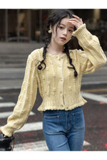 Vintage Autumn Ruffled Collar Fall Cardigan