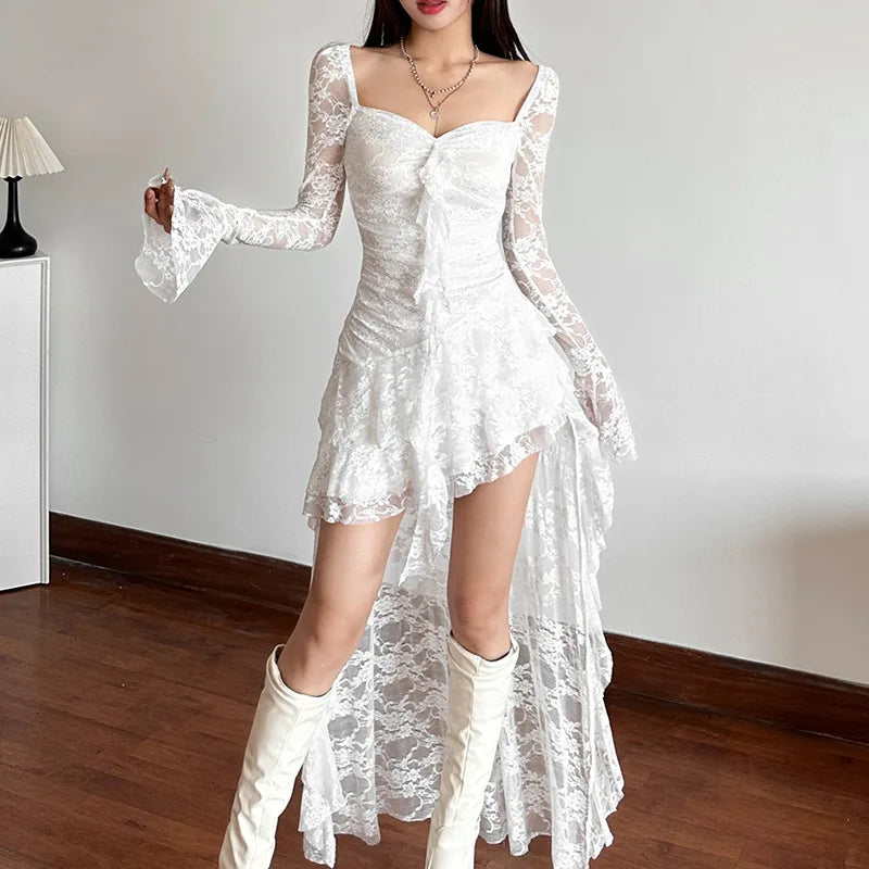 Fairycore Lace High-Low Dress
