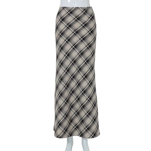 Checkmate Elegance Maxi Skirt