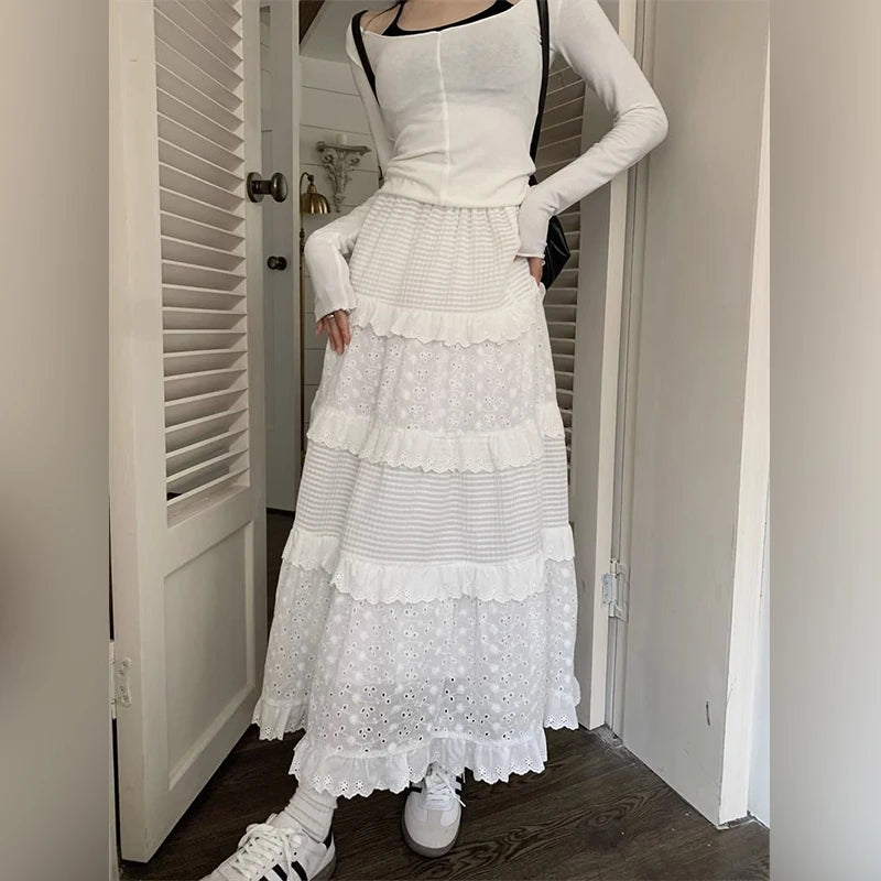 White Hollow Hook Skirt