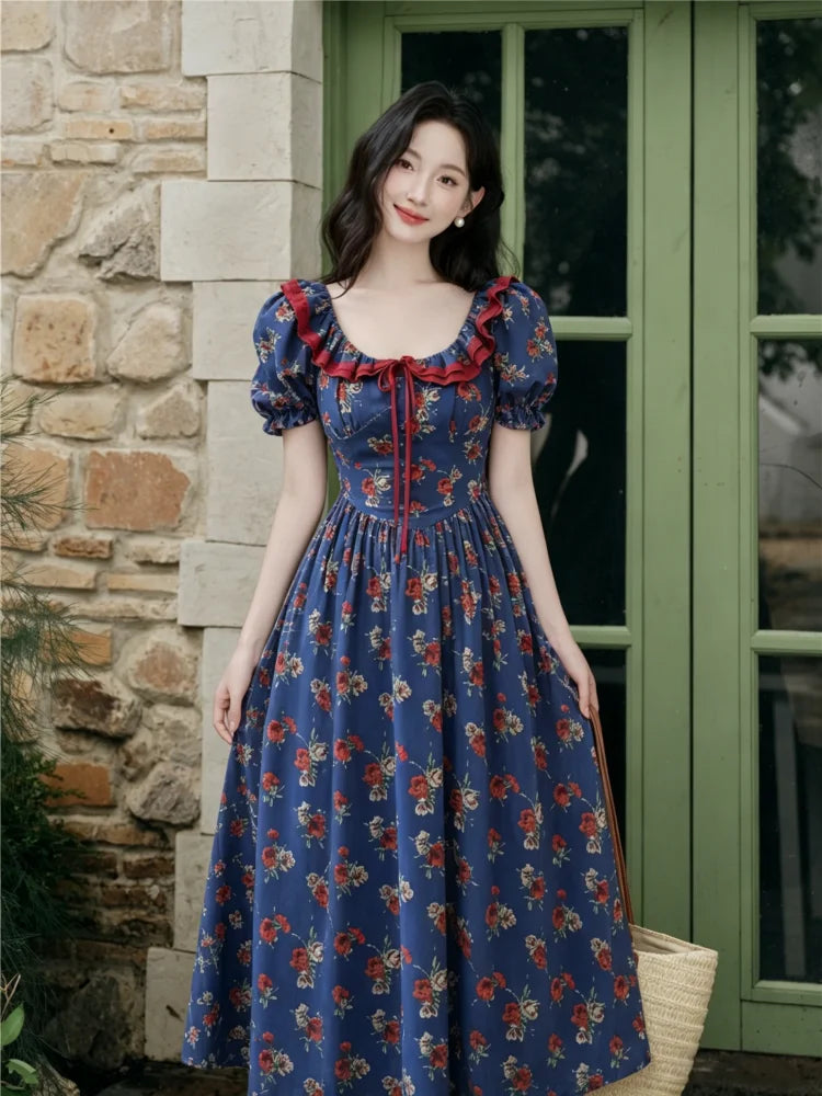 Prairie Midnight Garden Floral Midi Dress
