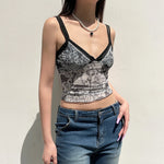 Graffiti Mesh Crop Top