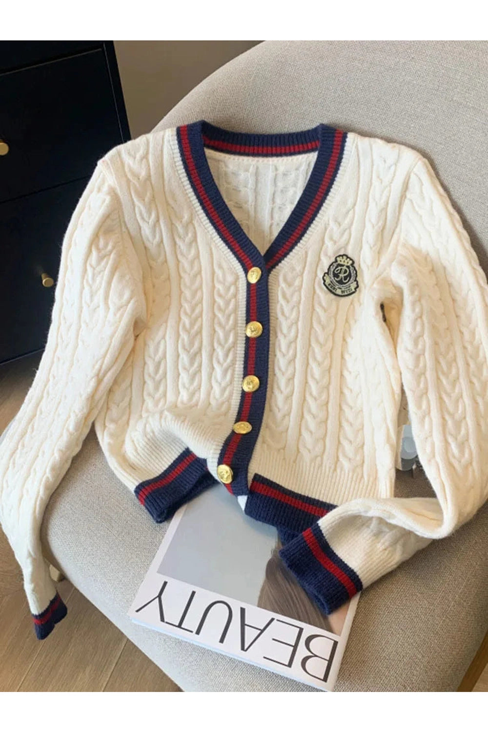 Vintage Cable Knit Fall Cardigan cottagecoreclothes