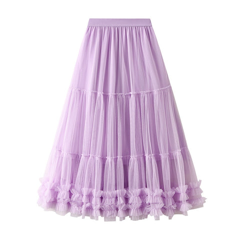 Fairycore Heavy Pleated Mesh Skirt