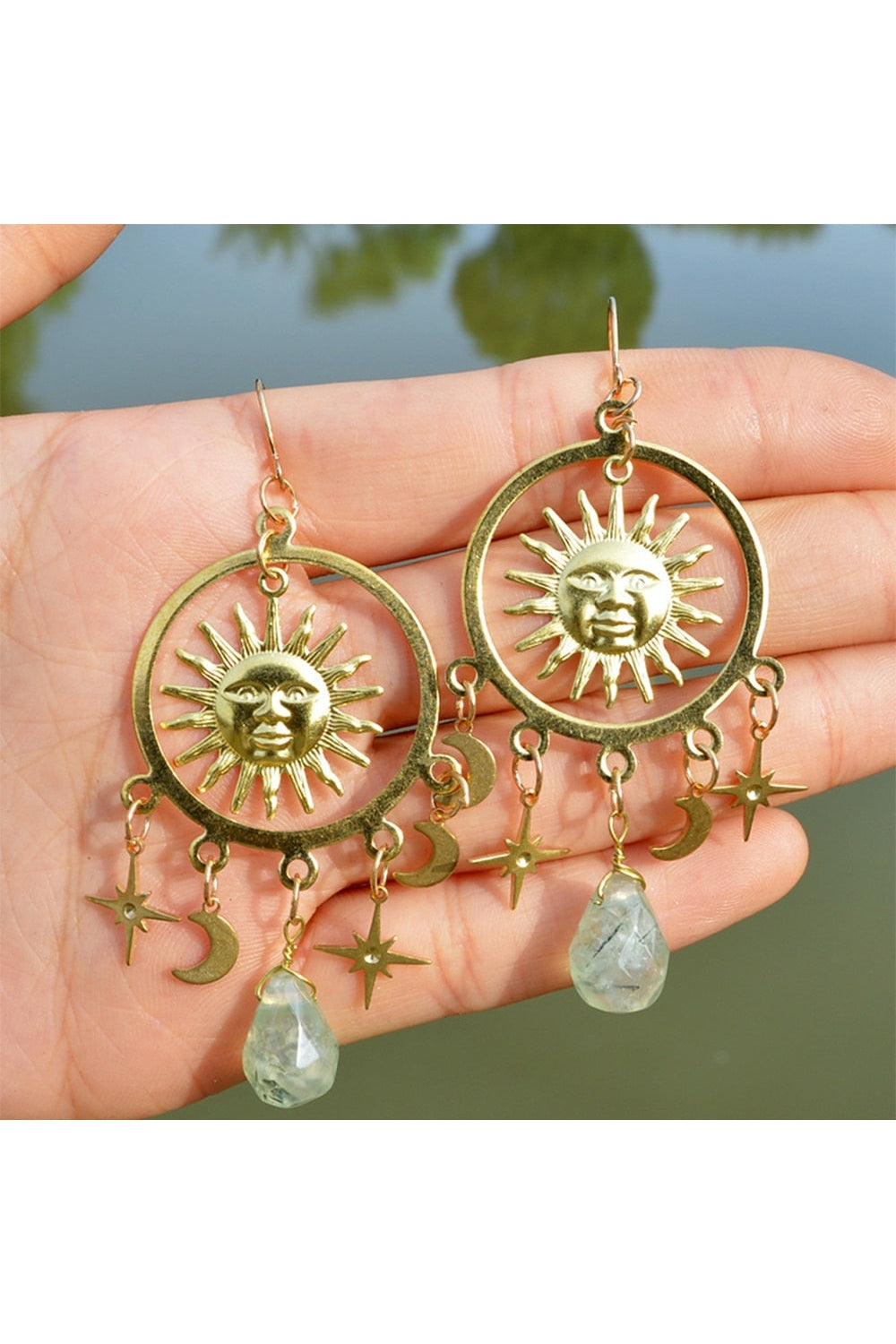 Crystal Teardrop Dangle Earrings cottagecoreclothes