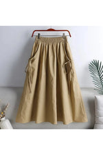 Drawstring Pocket A-Line Skirt