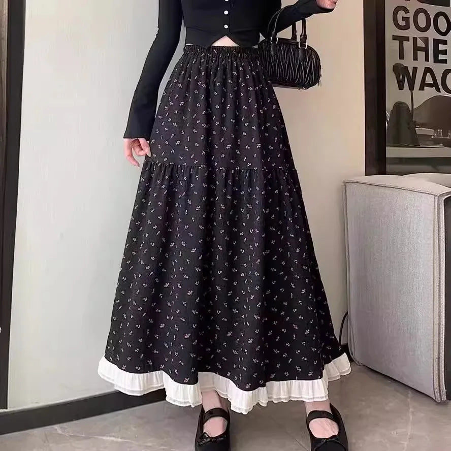 Vintage Sheer-Layered Prairie Skirt