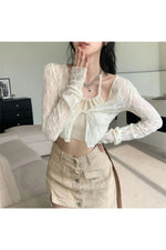 Fairycore Sheer Mesh Crop Fall Cardigan