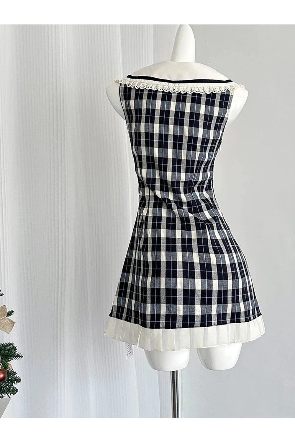 Vintage-Inspired Gingham Mini Dress