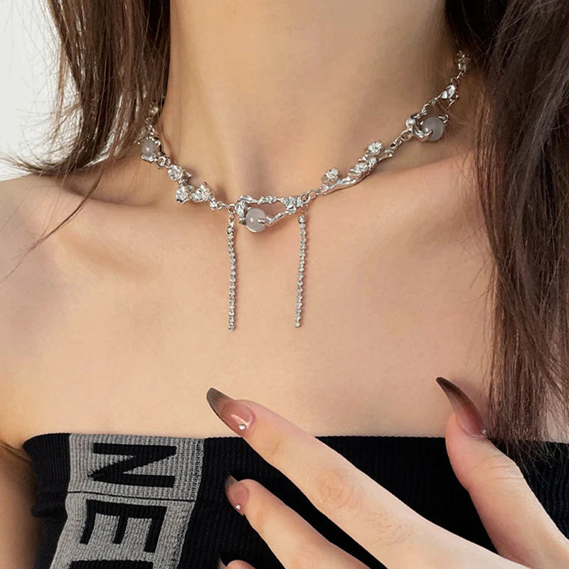 Celestial Starburst Silver Necklace cottagecoreclothes