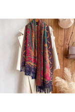 Vintage Paisley Patterned Poncho