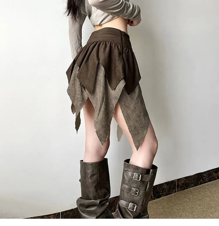 Goblincore Forest Sprite Handkerchief Mini Skirt