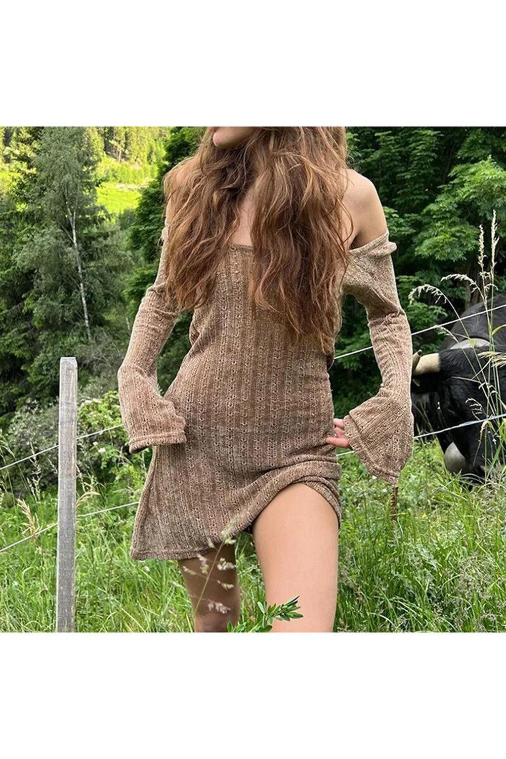 Fairy Grunge Off-Shoulder Dress cottagecoreclothes