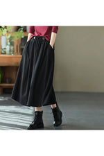 Retro Corduroy Midi Skirt