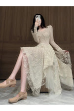 French Elegance Vintage Lace Dress