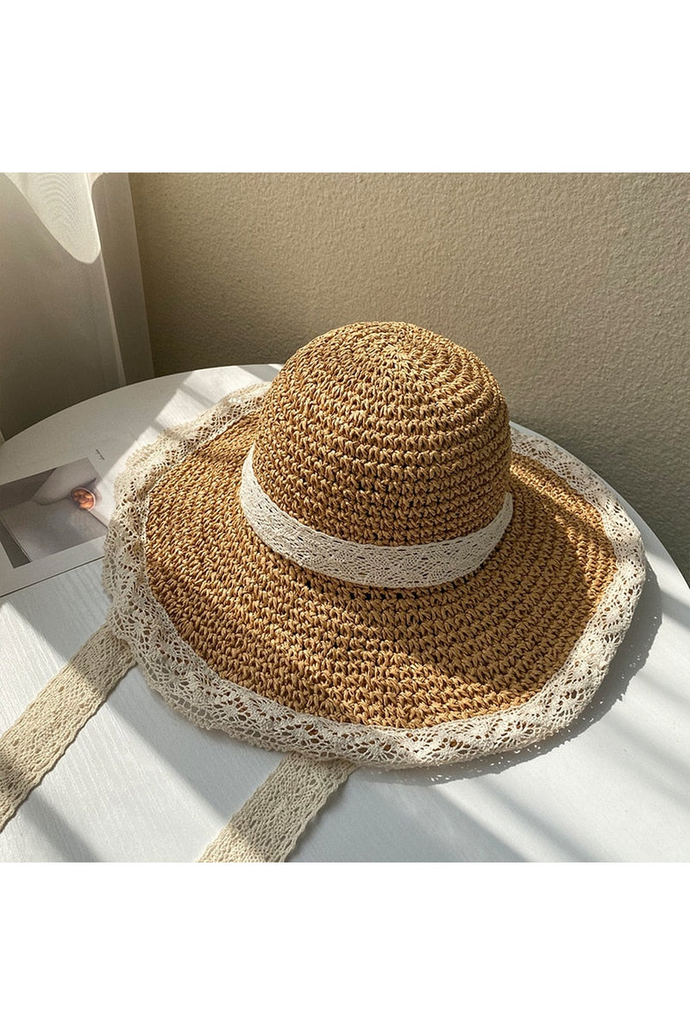 Cottagecore Wide Brim Hat - Сottagecore clothes display picture 1