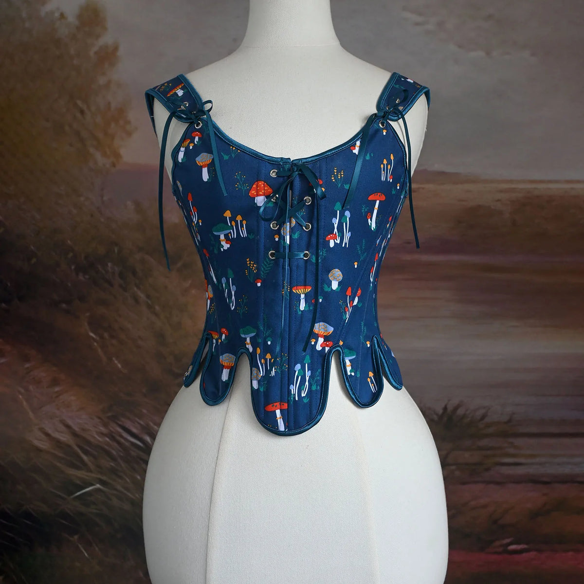 Whimsical Toadstool Peplum Corset