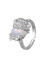 Fairycore Moonstone Heart Ring