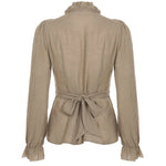 Vintage Lace Ruffle Puff Sleeve Blouse