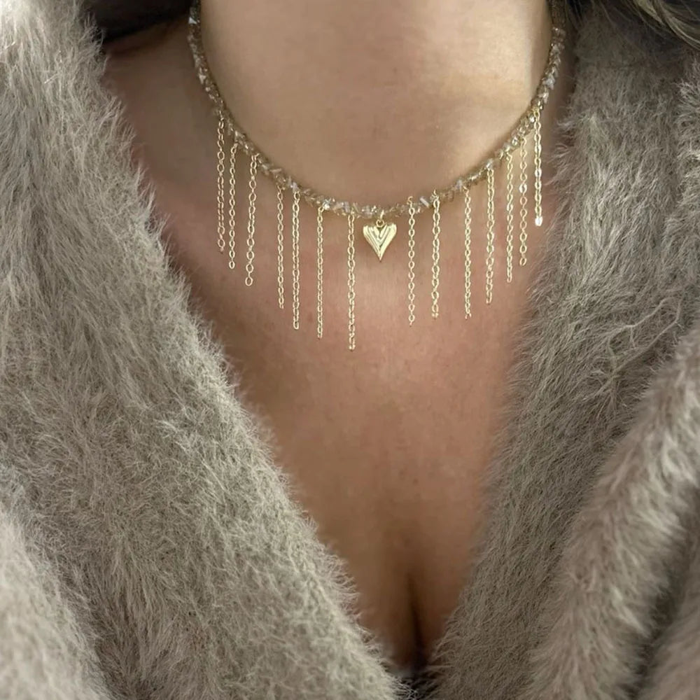 Fairycore Heart Tassel Necklace