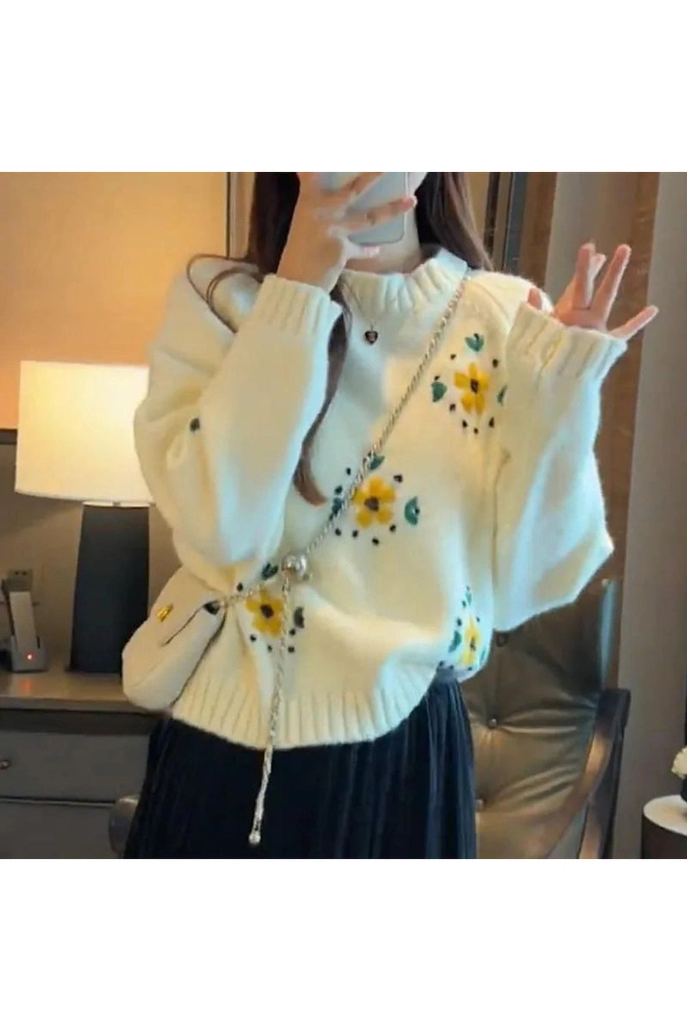 Daisy Daydream Knit Fall Sweater