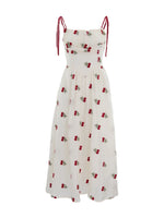 Vintage Sweetheart Cherry Embroidered Dress