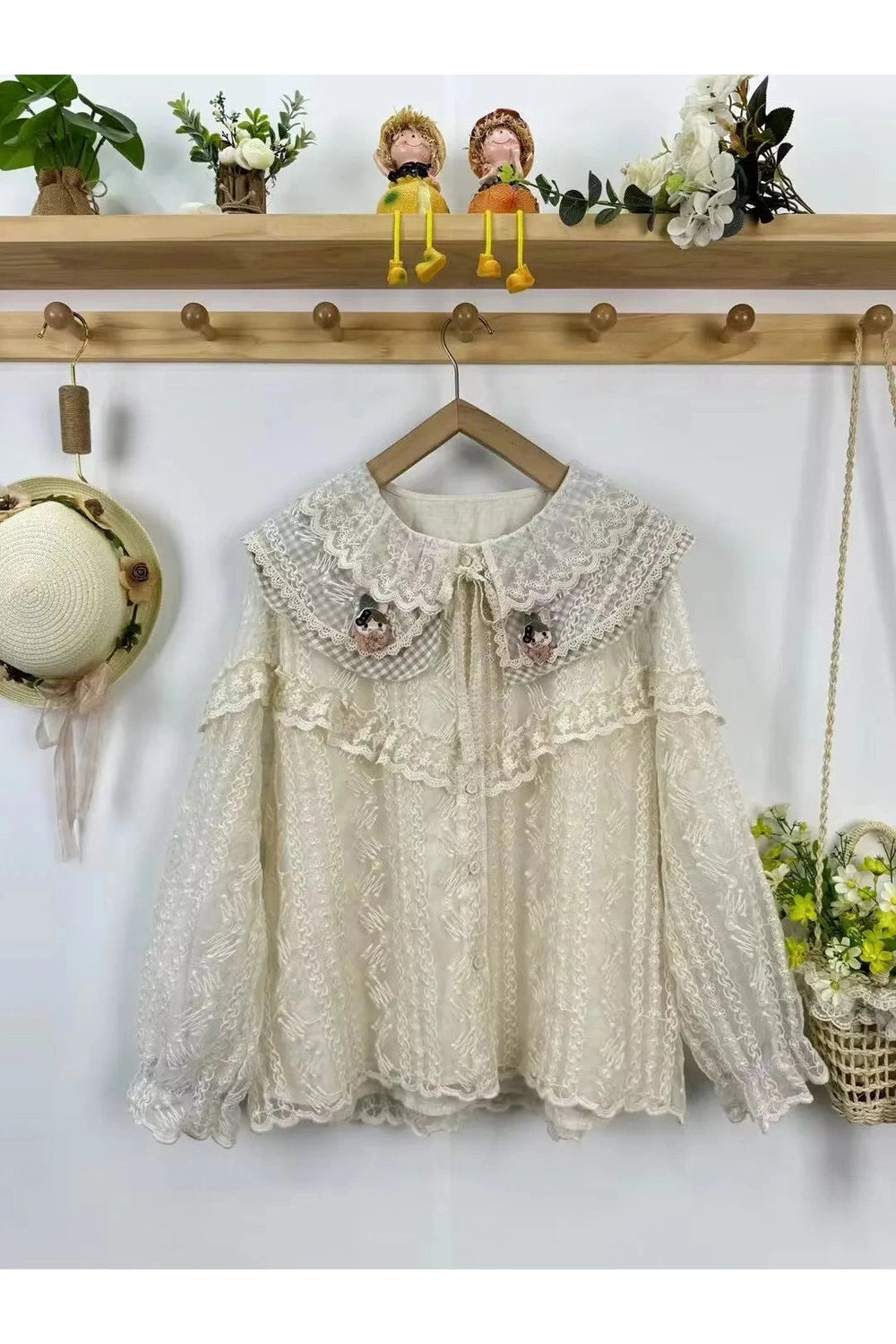 Mori Girl Pastel Collar Lace Blouse