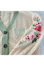 Embroidered Flower Fall Cardigan