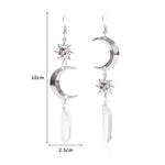 Fairycore Moon and Sun Crystal Earrings