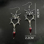 Gothic Heart Flame Drop Earrings