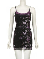 Dark Cottagecore Butterfly Lace Slip Dress