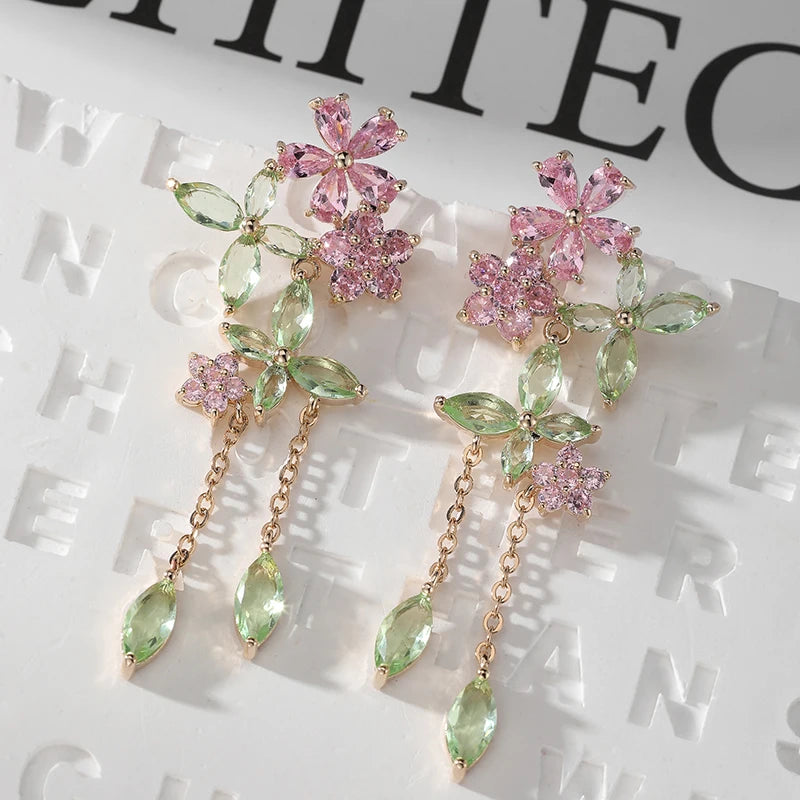 Fairycore Blossom & Dewdrop Crystal Earring