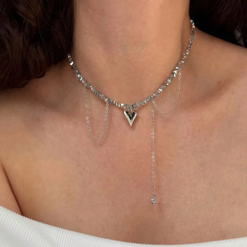 Fairycore Heart Tassel Necklace