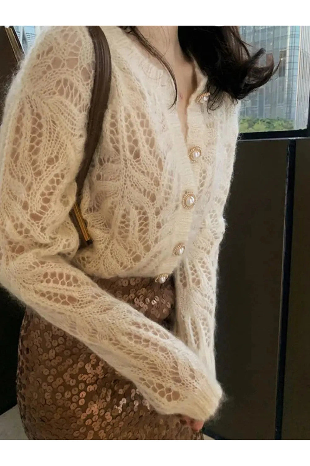 Vintage Pearl Button Knit Fall Cardigan cottagecoreclothes