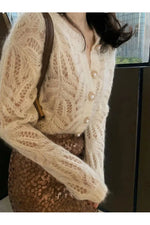 Vintage Pearl Button Knit Fall Cardigan